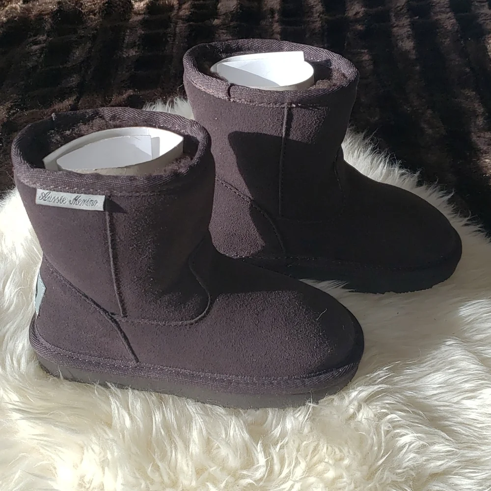 Aussie Merino Chocolate Brown Suede slip on Bootie K9 - Picture 12 of 12